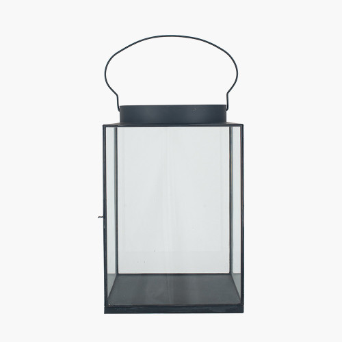 pacific lifestyle Black Metal and Glass Square Lantern Large