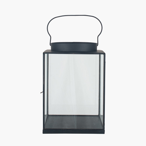 pacific lifestyle Black Metal and Glass Square Lantern Small