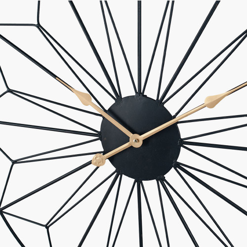 Pacific Lifestyle Black Metal Geo Design Round Wall Clock