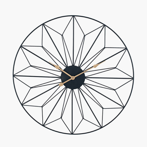 pacific lifestyle Black Metal Geo Design Round Wall Clock