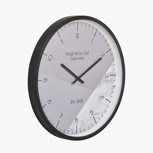 Pacific Lifestyle Black Metal Printed Face Wall Clock