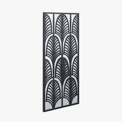 Pacific Lifestyle Black Metal Rectangular Mirrored Wall Art
