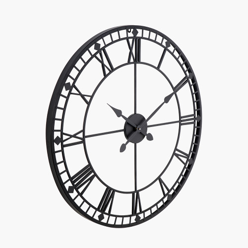 Pacific Lifestyle Black Metal Round Wall Clock Large