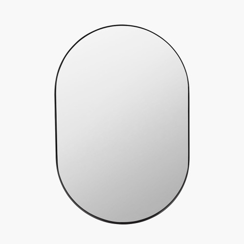 pacific lifestyle Black Metal Slim Frame Oval Wall Mirror