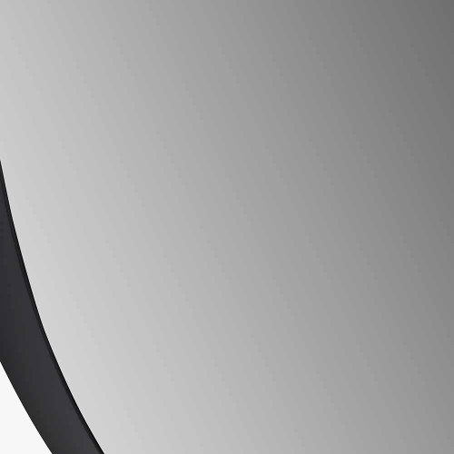 Pacific Lifestyle Black Metal Slim Frame Round Wall Mirror Large