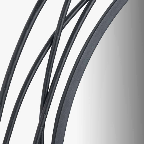 Pacific Lifestyle Black Metal Swirl Round Wall Mirror