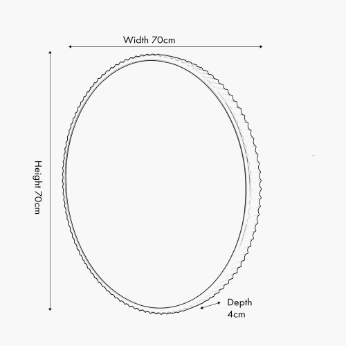 Pacific Lifestyle Black Metal Textured Edged Round Wall Mirror