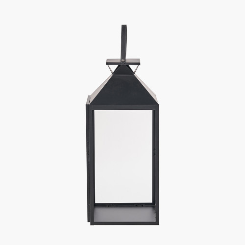Pacific Lifestyle Black Stainless Steel And Glass Large Lantern