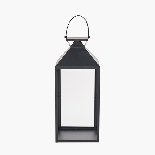 Pacific Lifestyle Black Stainless Steel And Glass Large Lantern