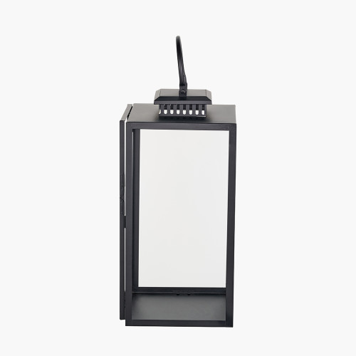 Pacific Lifestyle Black Stainless Steel And Glass Large Rectangular Lantern