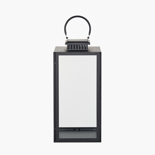 pacific lifestyle Black Stainless Steel and Glass Large Rectangular Lantern