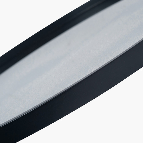 Pacific Lifestyle Black Wood Veneer And Foxed Glass Round Wall Mirror