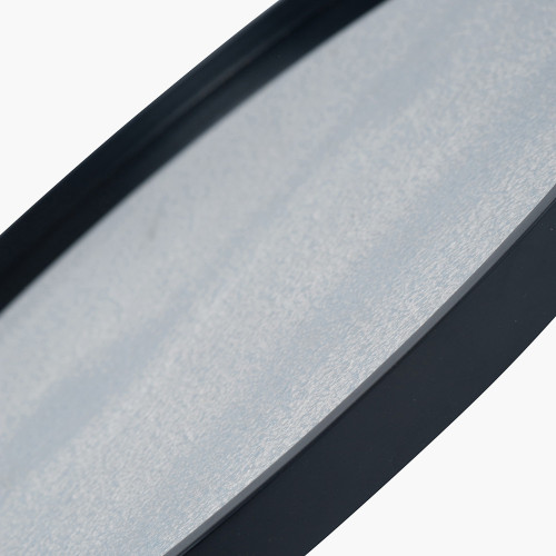 Pacific Lifestyle Black Wood Veneer And Foxed Glass Round Wall Mirror