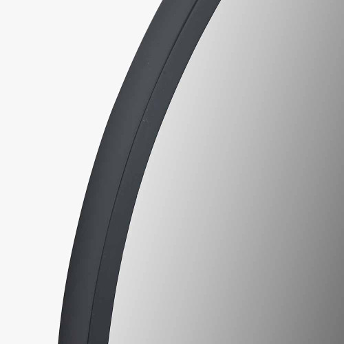 Pacific Lifestyle Black Wood Veneer And Mirrored Glass Round Wall Mirror