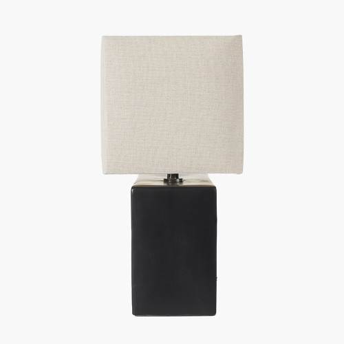 Pacific Lifestyle Block Black Ceramic Rectangular Table Lamp