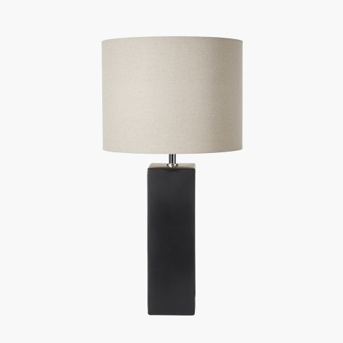 Pacific Lifestyle Block Black Ceramic Tall Table Lamp