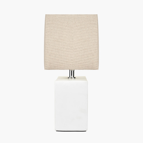 Pacific Lifestyle Block White Ceramic Rectangular Table Lamp