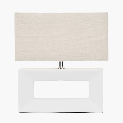 pacific lifestyle Block White Ceramic Rectangular Table Lamp