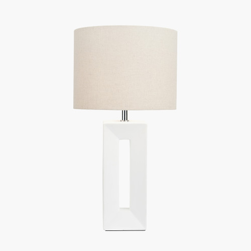 Pacific Lifestyle Block White Ceramic Tall Table Lamp