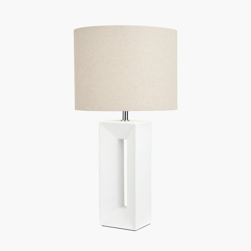 Pacific Lifestyle Block White Ceramic Tall Table Lamp