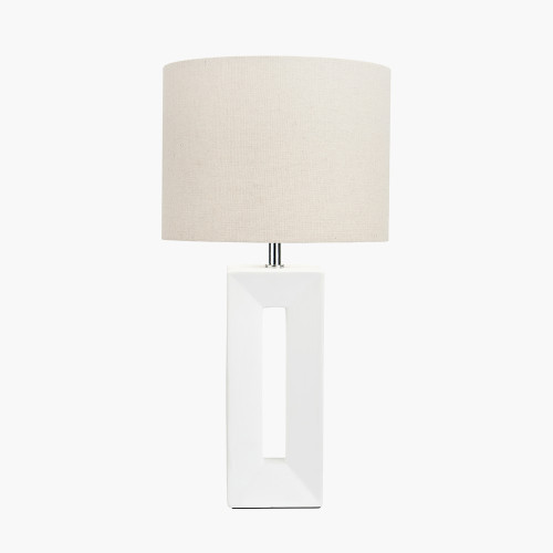 pacific lifestyle Block White Ceramic Tall Table Lamp