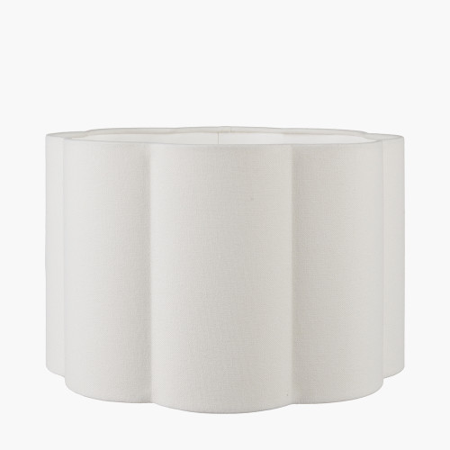 pacific lifestyle Bloom 35cm White Handloom Scalloped Cylinder Lampshade