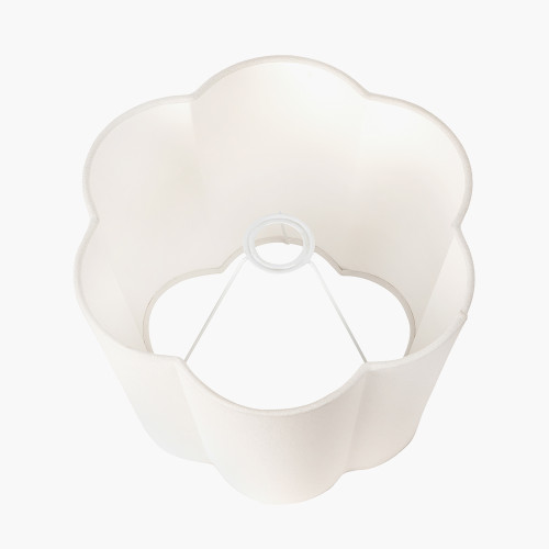 Pacific Lifestyle Bloom 45cm White Handloom Scalloped Cylinder Lampshade