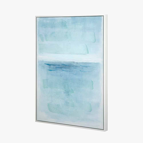 Pacific Lifestyle Blues Abstract Canvas With White Frame