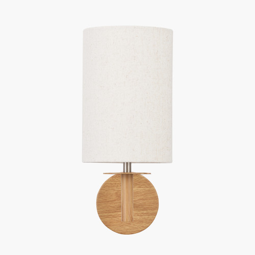 Pacific Lifestyle Bonham Natural Wood Veneer And Silver Metal Wall Light