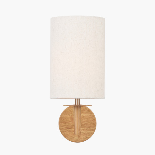 Pacific Lifestyle Bonham Natural Wood Veneer And Silver Metal Wall Light