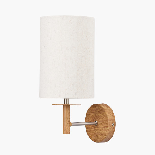 pacific lifestyle Bonham Natural Wood Veneer and Silver Metal Wall Light
