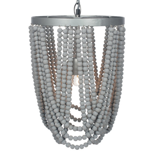 Pacific Lifestyle Bonneval Grey Wash Wood Bead Sash Pendant