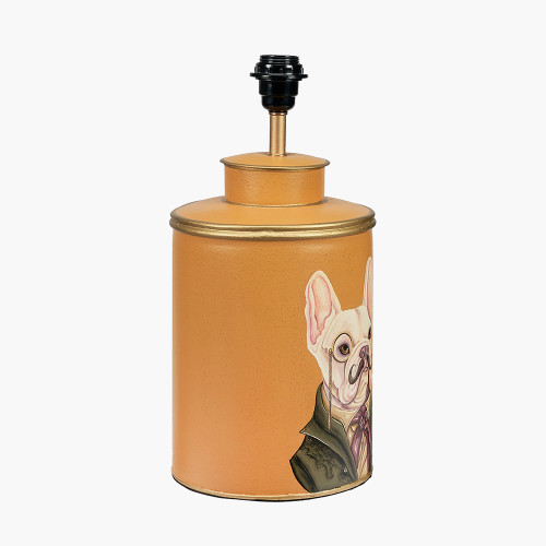 Pacific Lifestyle Boston Terrier Mustard Hand Painted Metal Table Lamp Base