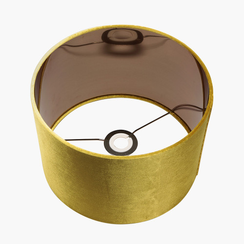 Pacific Lifestyle Bow 25cm Mustard Velvet Cylinder Lampshade