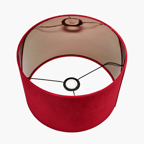 Pacific Lifestyle Bow 25cm Red Velvet Cylinder Lampshade