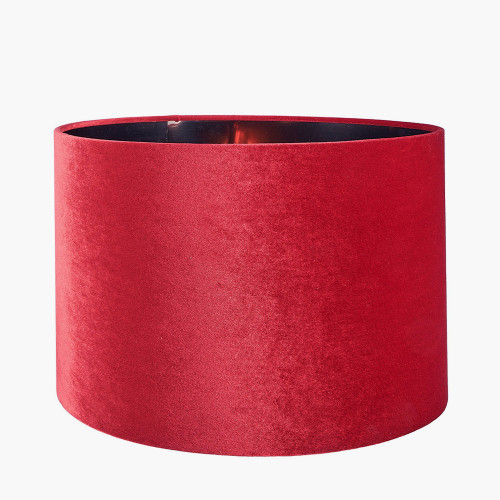 pacific lifestyle Bow 25cm Red Velvet Cylinder Lampshade