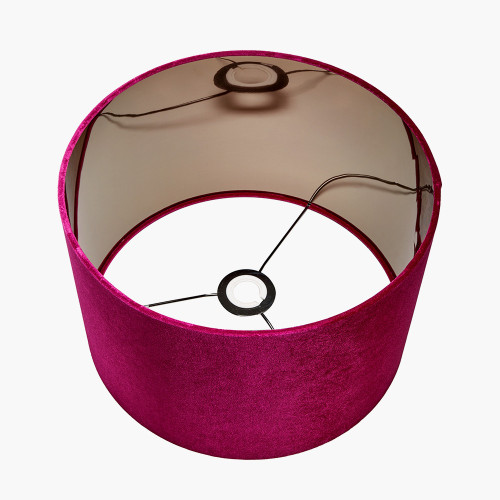 Pacific Lifestyle Bow 30cm Raspberry Velvet Cylinder Lampshade