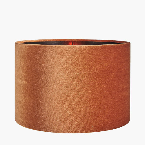 Pacific Lifestyle Bow 30cm Tobacco Velvet Cylinder Lampshade