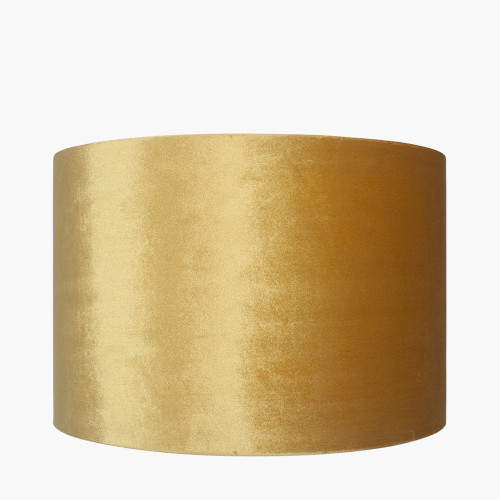 pacific lifestyle Bow 35cm Mustard Velvet Cylinder Lampshade