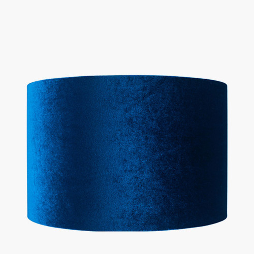 pacific lifestyle Bow 35cm Sapphire Velvet Cylinder Lampshade