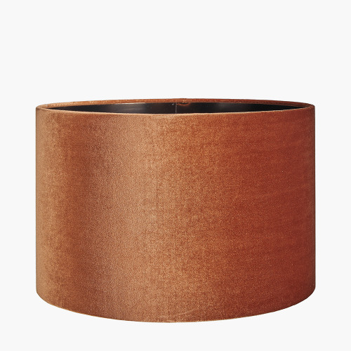 pacific lifestyle Bow 35cm Tobacco Velvet Cylinder Lampshade