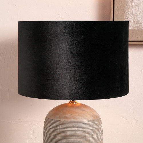 Pacific Lifestyle Bow 40cm Black Velvet Cylinder Lampshade