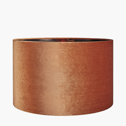 Pacific Lifestyle Bow 45cm Tobacco Velvet Cylinder Lampshade
