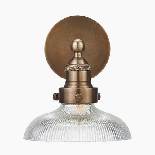 Pacific Lifestyle Bowery Ribbed Glass With Antique Brass Fitting Wall Light