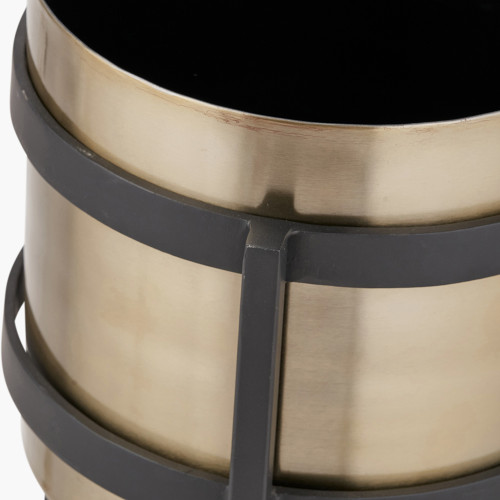 Pacific Lifestyle Brass And Matt Black Metal Floor Planter Large