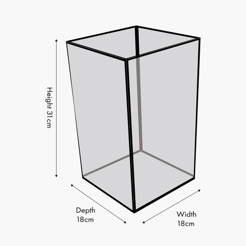 Pacific Lifestyle Brass Metal And Smoked Glass Panelled Square Hurricane Large