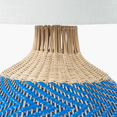 Pacific Lifestyle Brera Rattan Large Table Lamp Cobalt