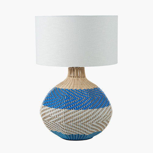 pacific lifestyle Brera Rattan Large Table Lamp Cobalt