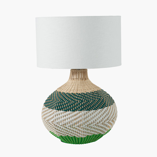 pacific lifestyle Brera Rattan Large Table Lamp Emerald