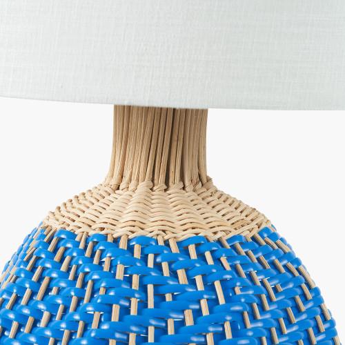 Pacific Lifestyle Brera Rattan Small Table Lamp Cobalt